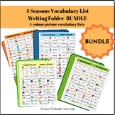 Four Seasons Vocabulary for Writing Folders BUNDLE