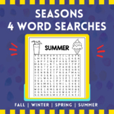 Four Seasons Word Search Fall Winter Spring Summer Second Grade