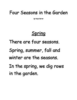 Four Seasons in the Garden Early Reader by CC Chronicles | TpT