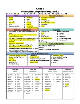 Preview of Four Square Composing and Arranging