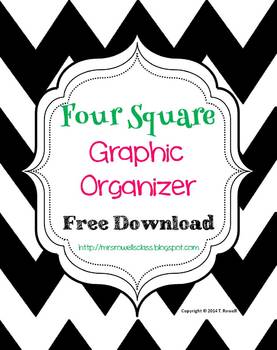 Four Squares Graphic Organizer  Graphic organizers, Four square