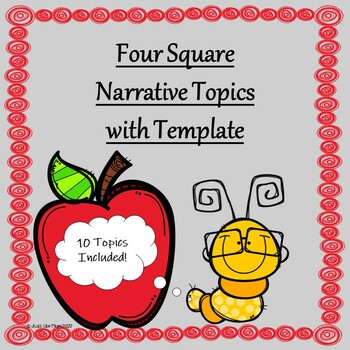 Preview of Four Square Narrative Topics with Template (Digital Included)