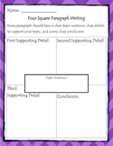 Four Square Paragraph Writing AND Peer Feedback Organizers
