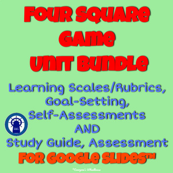 Preview of Four Square Unit Bundle for Google Slides™ Study Guide, Assessments, Goals