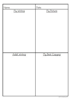 Four Square Writing Template for Early Writers - Mrs. Strawberry