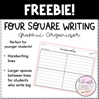 Preview of Four Square Writing Graphic Organizer
