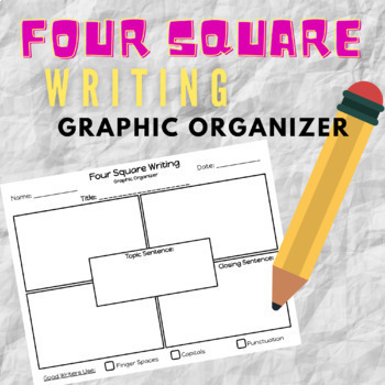 Preview of Four Square Writing Graphic Organizer - Editable!
