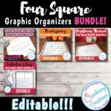 Four Square Writing Graphic Organizers Template Pack Editable | TPT