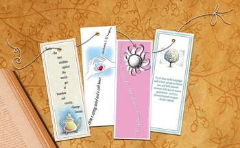 Preview of Four Sweet Bookmarks With Smarty Pants Quotes - Printable PDF