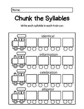 Preview of Four Syllable Word Chunking Trains