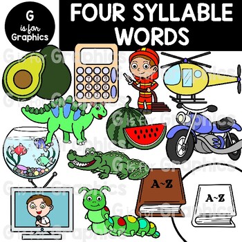 Preview of Four Syllable Words Clipart