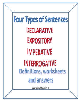 Four Types of Sentences by Ruth S. | Teachers Pay Teachers