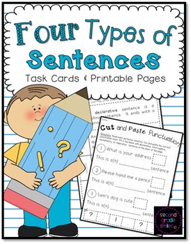 Preview of Types of Sentences (Task Cards & Printables)