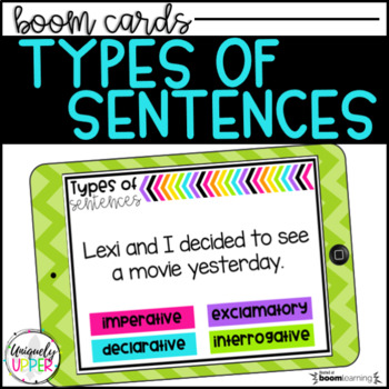 Preview of Four Types of Sentences Digital BOOM Cards™ 