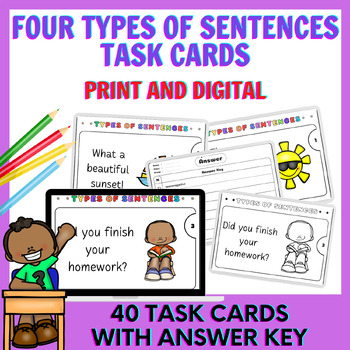Preview of 40 Four Types of Sentences Task Cards