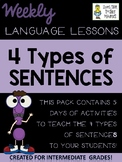 Four Types of Sentences - Weekly Language Lessons - Interm