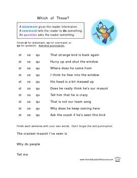 Four Types of Sentences Worksheets by Fran Lafferty | TpT