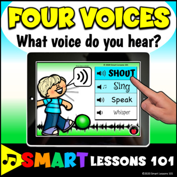 Preview of Four Voices BOOM CARD™ Different Voices Music Voices Game Music Activity Google