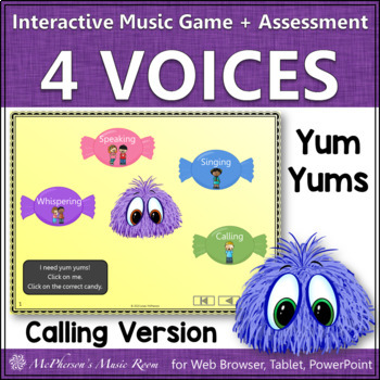 Preview of Four Voices: Interactive Music Game + Assessment Calling Version {Yum Yums}