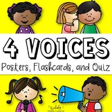 Four Voices Posters, Cards, and Assessment