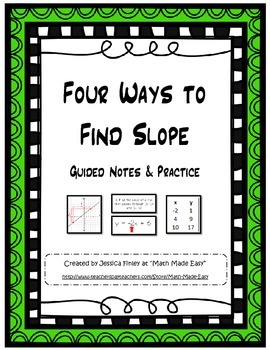 Preview of Four Ways to Find Slope - Guided Notes and Practice
