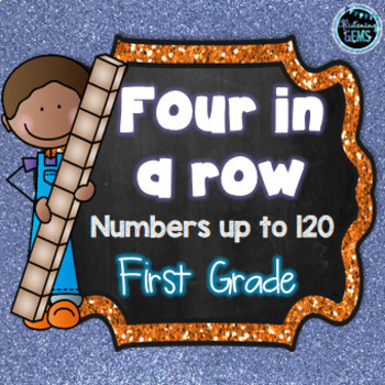 Preview of Place Value Games 1st Grade | Four in a Row Math Game - Numbers 1-120