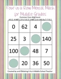 Four-in-a-Row Mental Math Game/Center for Middle Grades