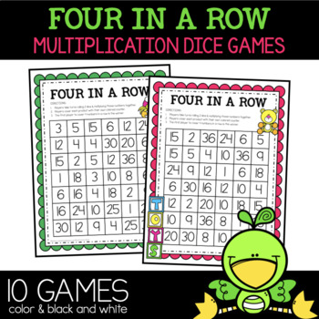Preview of "Four in a Row" Multiplication Games: Math Centers