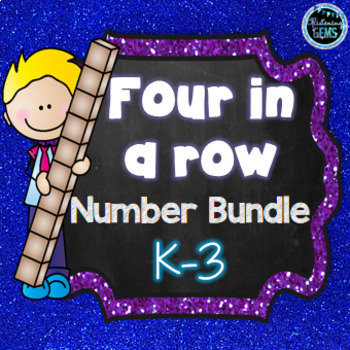 Preview of Four in a Row Math Games Bundle - K-3  | Place Value Games 1st, 2nd & 3rd Grade