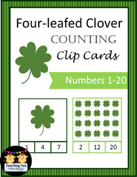Preview of Four-leafed Clover Counting Clip Cards