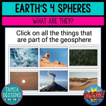 Preview of Four spheres of Earth - Boom Cards online no-print activity
