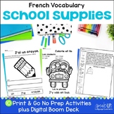 Fournitures scolaires French School Supplies Vocabulary Pr