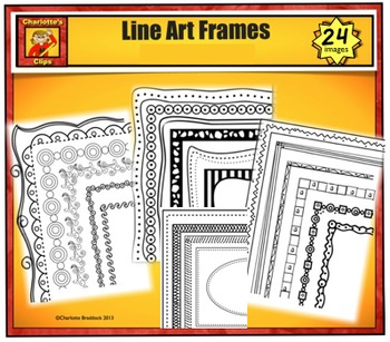 Preview of Black and White Borders and Frames Value Pack