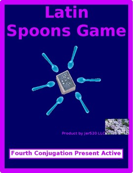 Preview of Fourth Conjugation Present Active Latin Verbs Spoons Game / Uno Game