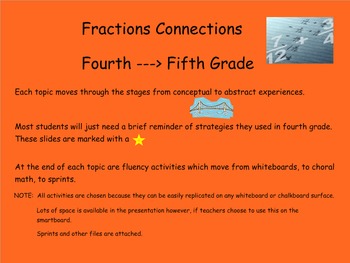 Preview of Fourth-->Fifth Grade Fractions Module Connections based on EngageNY Gr4 Module 5