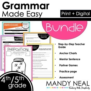 Preview of Fourth and Fifth Grade Grammar Worksheets, Activities, Games, Review Bundle