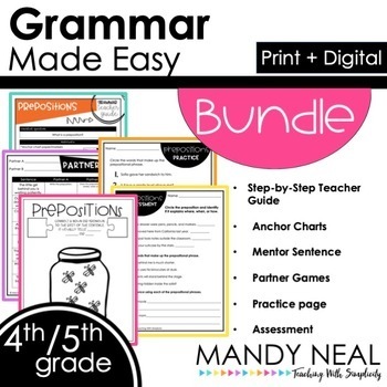 Print + Digital Fourth and Fifth Grade Grammar Activities