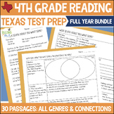 Fourth Grade Texas RLA Reading Passage Test Prep + Review 