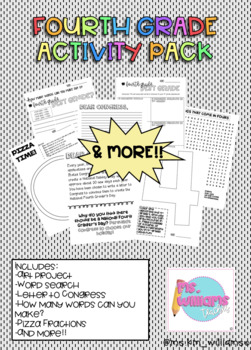Preview of Fourth Grade Activity Pack