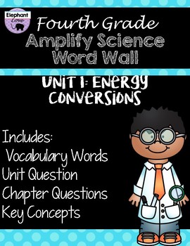 Preview of Fourth Grade: Amplify Science Focus Wall- Unit 1
