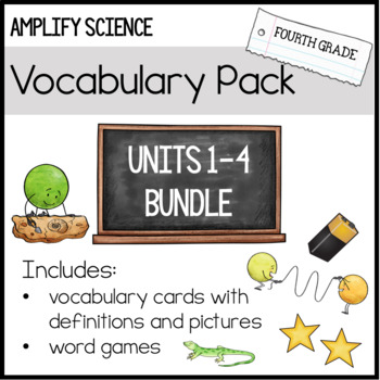 Preview of Fourth Grade: Amplify Science Vocabulary Pack BUNDLE (Units 1-4)