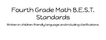 Preview of Fourth Grade B.E.S.T. Math Standards for Florida