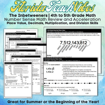 Preview of Fourth Grade BEST Standards | Math Number Sense Review | 5th Grade Step UP!