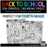 Fourth Grade Back to School Coloring Page | Zen Doodle | M