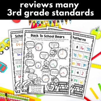 4th grade back to school math packet by the lifetime learner tpt