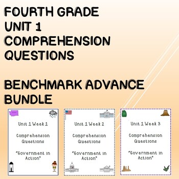 Preview of Fourth Grade Benchmark Advance Unit 1 Comprehension Questions Bundle