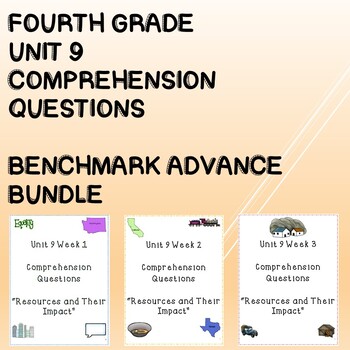 Preview of Fourth Grade Benchmark Advance Unit 9 Comprehension Questions Bundle