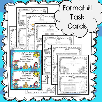 fourth grade ccss summer math review packet task cards and worksheets