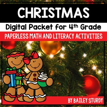Preview of 4th Grade Christmas Math and Literacy Digital Packet