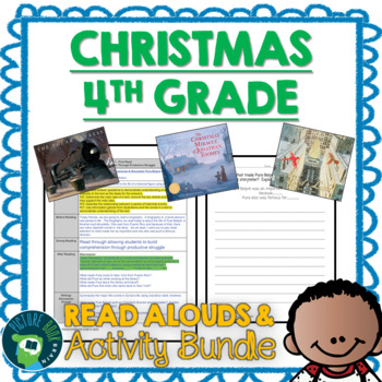 Preview of Fourth Grade Christmas Read Alouds and Google Activities Bundle